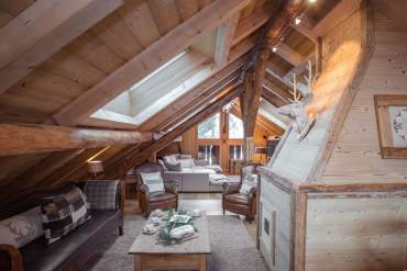 Location Maison Chamonix · Salon de La Maison Alpie · Location Paccard by Hermitage